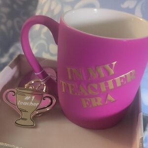 Pink Teacher Mug with Keychain